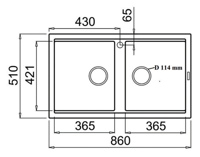 Chậu rửa Konox Phoenix 860 Grey