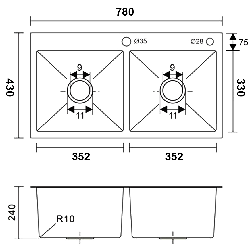 kich-thuoc-chau-rua-rosler-rl04-7843-nano-can Chậu rửa Roslerer RL04-7843 Nano cân