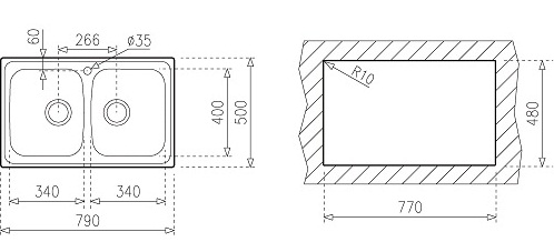 Chậu rửa Teka UNIVERSO 79 2B