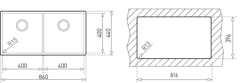 Chậu rửa Teka BE LINEA RS15 2B 860