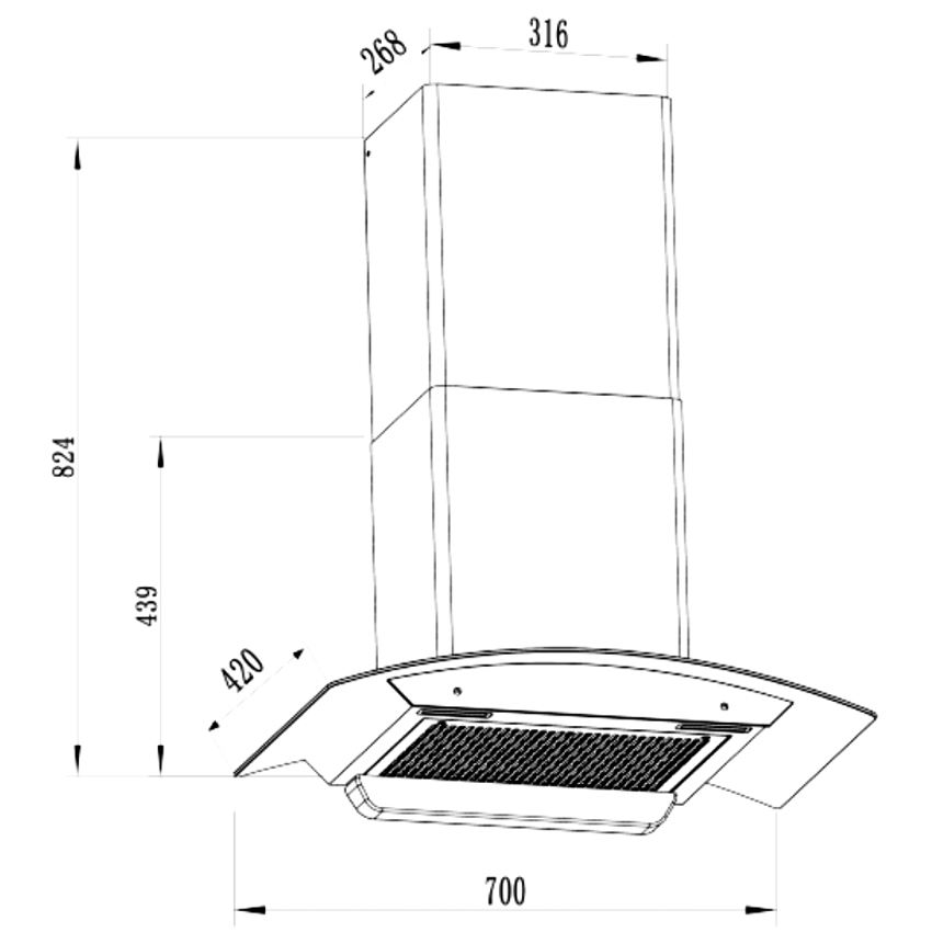kich-thuoc-may-hut-mui-faster-fsch750s Máy hút mùi Faster FS CH750S