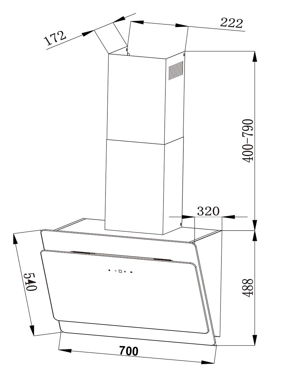Máy hút mùi Lorca TA-6008C-70