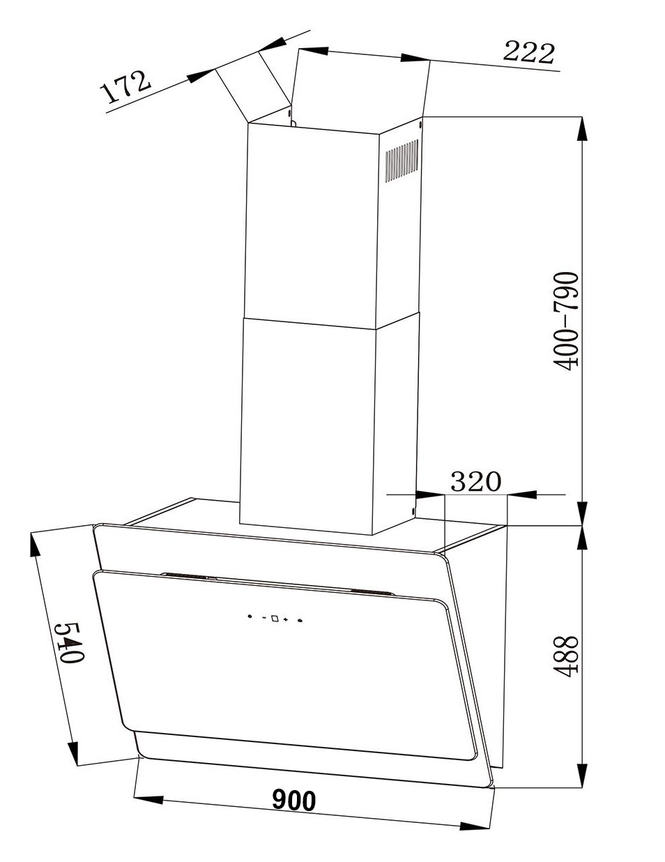 Máy hút mùi Lorca TA-6008C-90