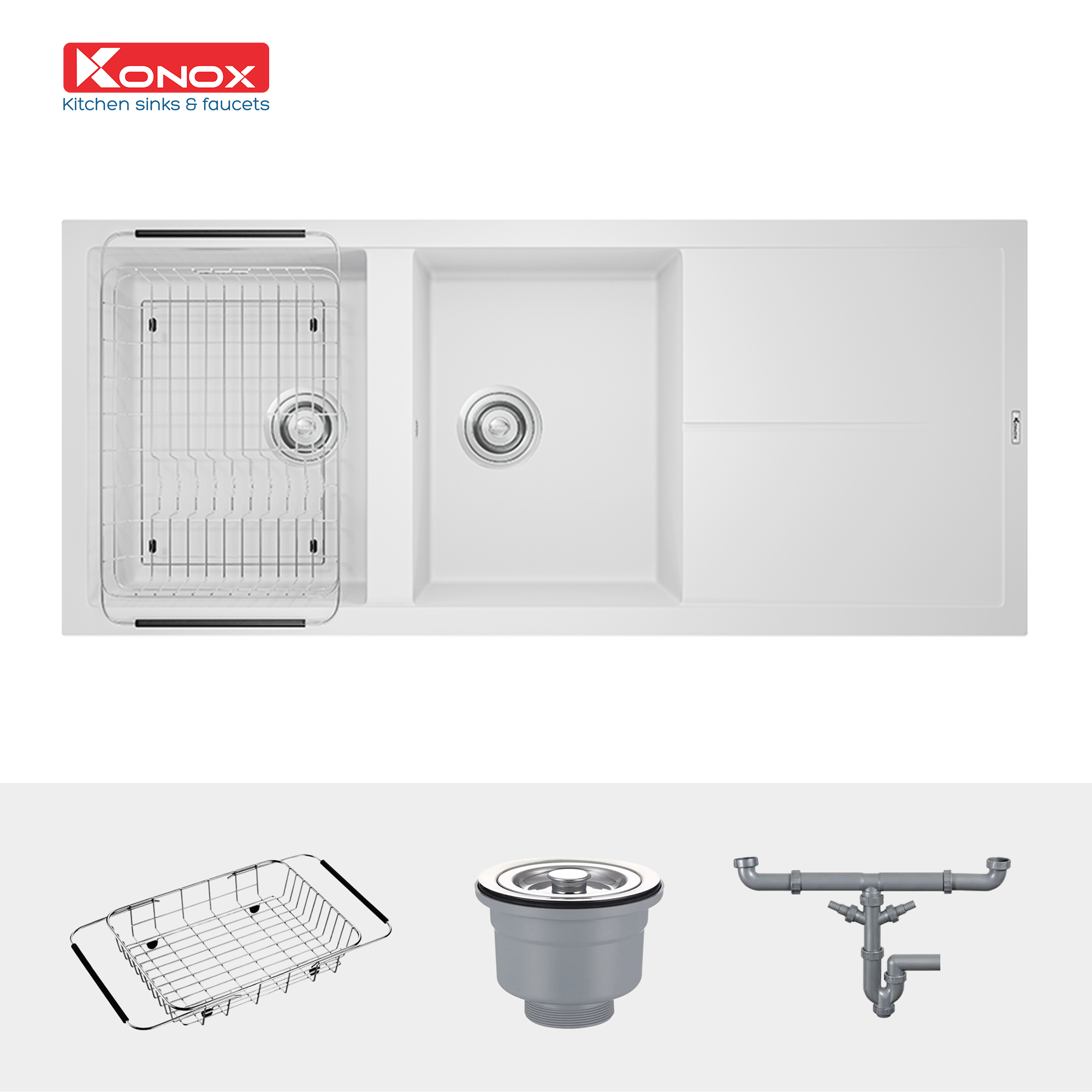 Chậu rửa Konox Livello Smart 1160 White Silver