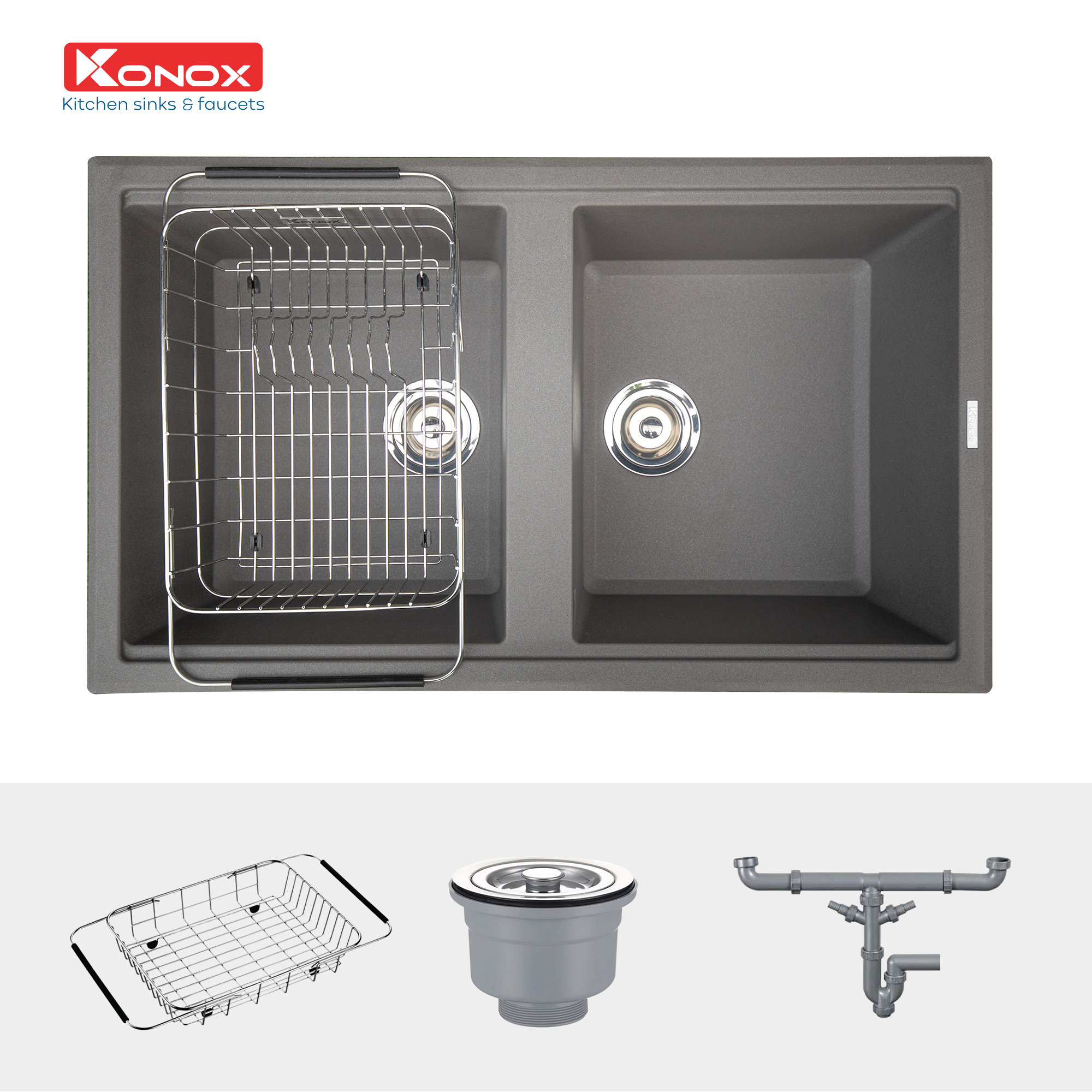 Chậu rửa Konox Phoenix 860 Grey