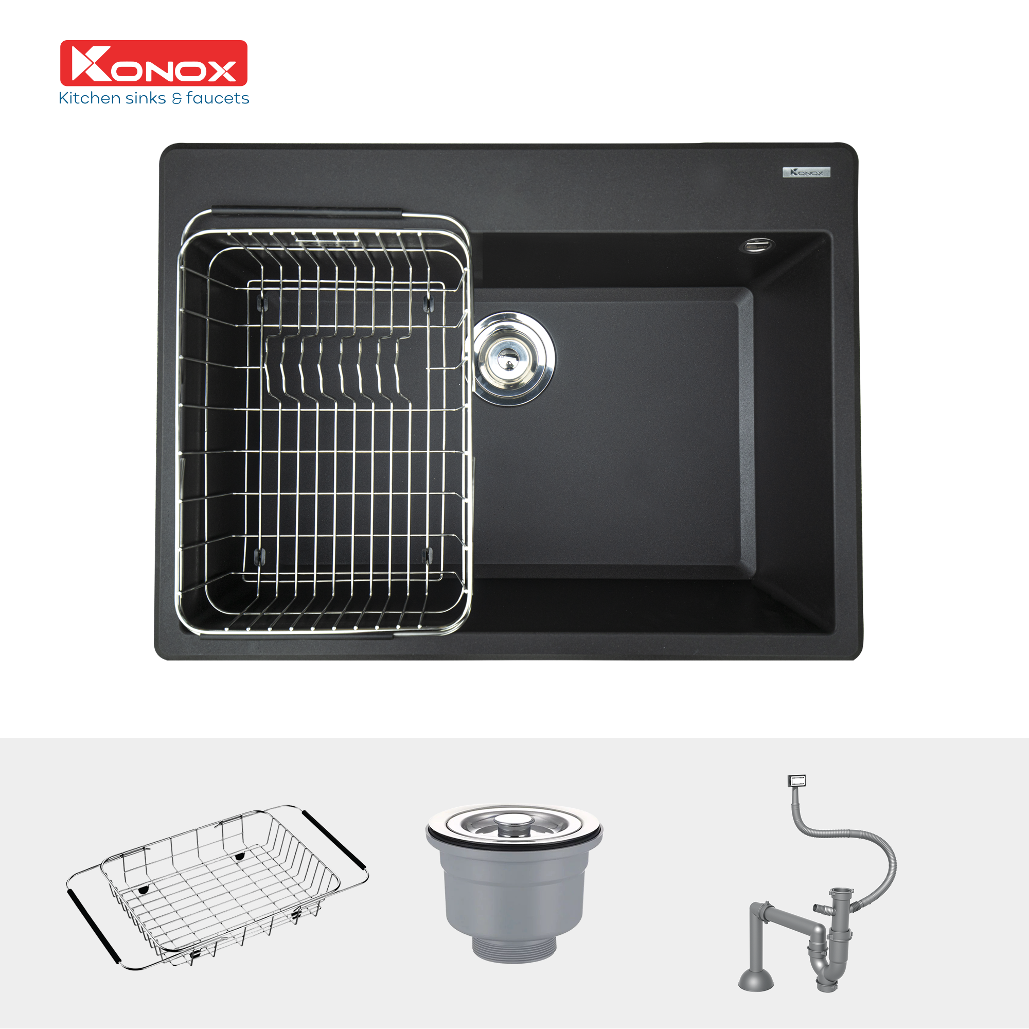 Chậu rửa Konox Ruvita 680 Black
