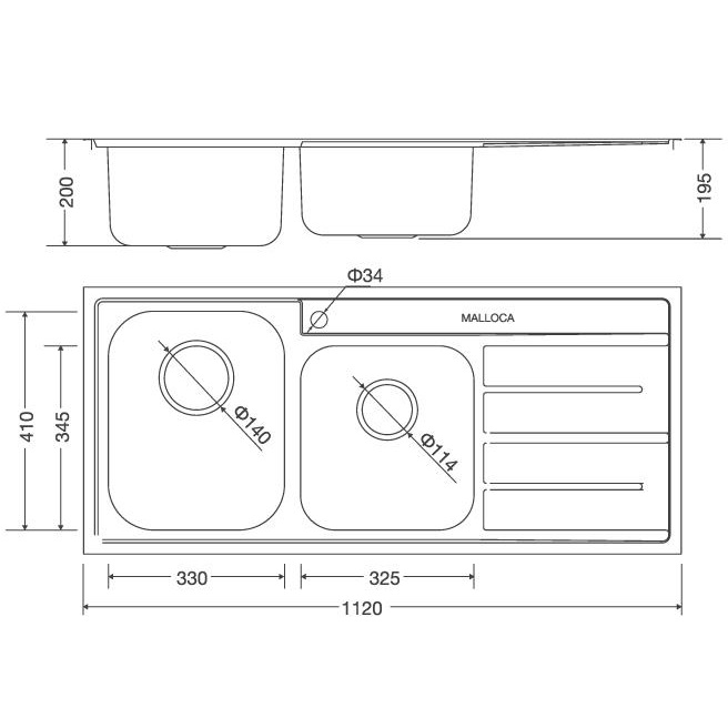 Chậu Inox 2 Hố Malloca MS 1025R NEW Bộ Xả Ngăn Mùi Hiệu Quả Khuyến Mại Lớn