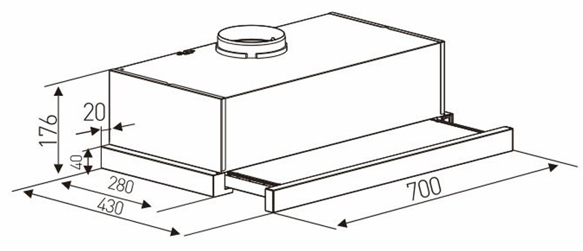 Máy hút mùi Arber AB-700KA - Kích thước lắp đặt sản phẩm