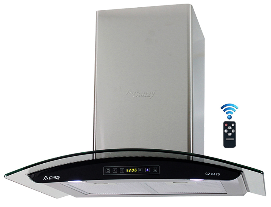 Máy hút mùi Canzy CZ-0470 - Chất liệu inox và kính cường lực máy có tính chịu nhiệt, chịu lực rất cao
