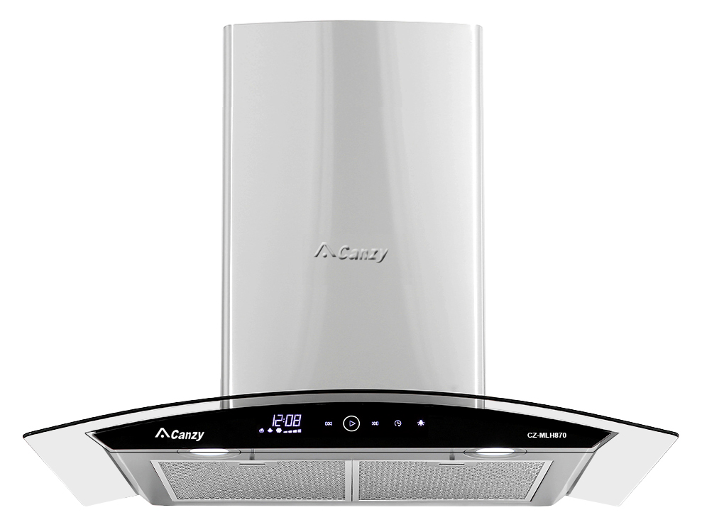 Máy hút mùi Canzy CZ-MLH870 sử dụng bảng điều khiển cảm ứng gồm 3 tốc độ hút