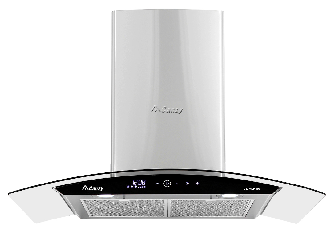 Máy hút mùi Canzy CZ-MLH890 sử dụng bảng điều khiển cảm ứng gồm 3 tốc độ hút