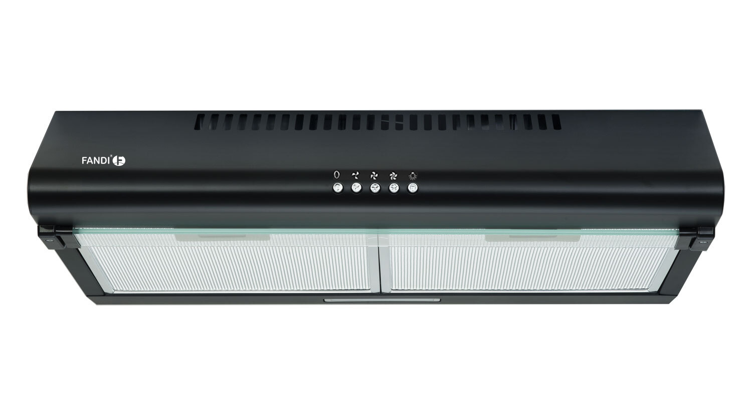 Máy hút mùi Fandi FD-605P trang bị bảng điều khiển nút nhấn siêu bền được tích hợp 3 tốc độ hút