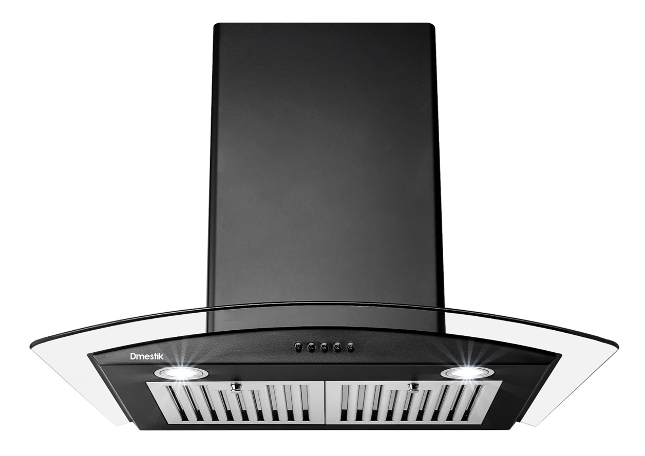 Máy hút mùi Dmestik TL 4160 DMK sử dụng bảng điều khiển phím bấm điện tử gồm 3 tốc độ hút
