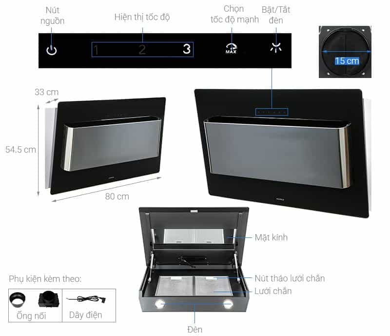 may hut mui gan tuong hafele hh wvg80d 3