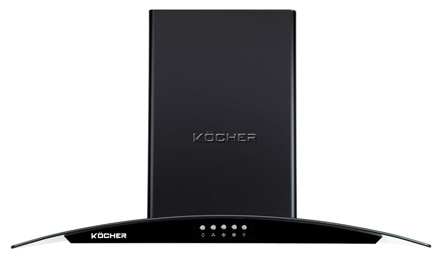 Máy hút mùi áp tường kính cong | Kocher K-8070V | 70cm | màu đen nhám | thiết kế sang trọng