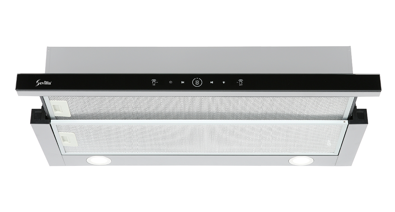Máy hút mùi Sevilla SV-900S Pro được thiết kế với thân bằng máy thép phủ sơn chống gỉ màu trắng