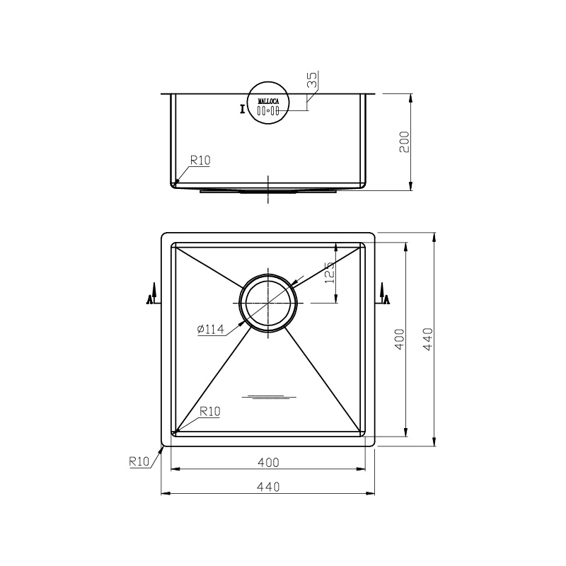 ms-6044 Chậu rửa Malloca MS 6044