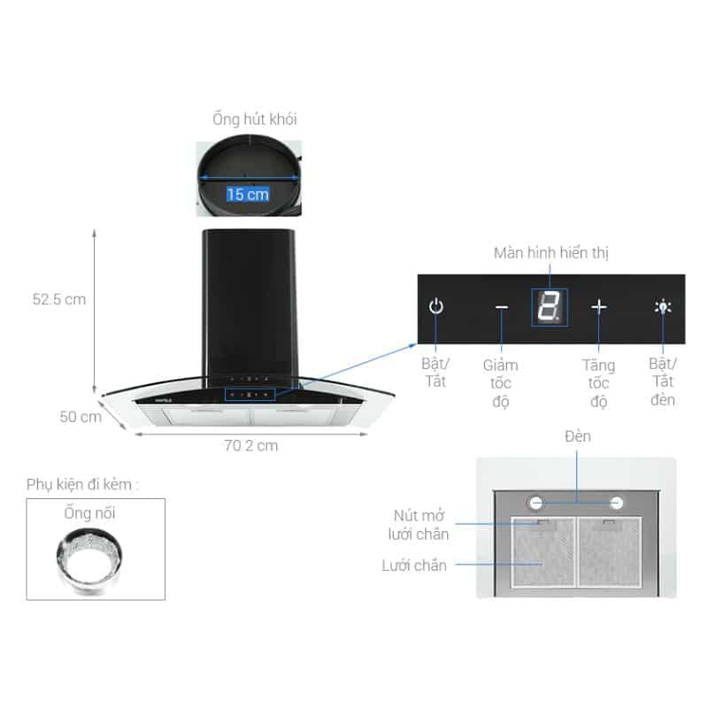 thong so may hut mui gan tuong hafele hh wt70a