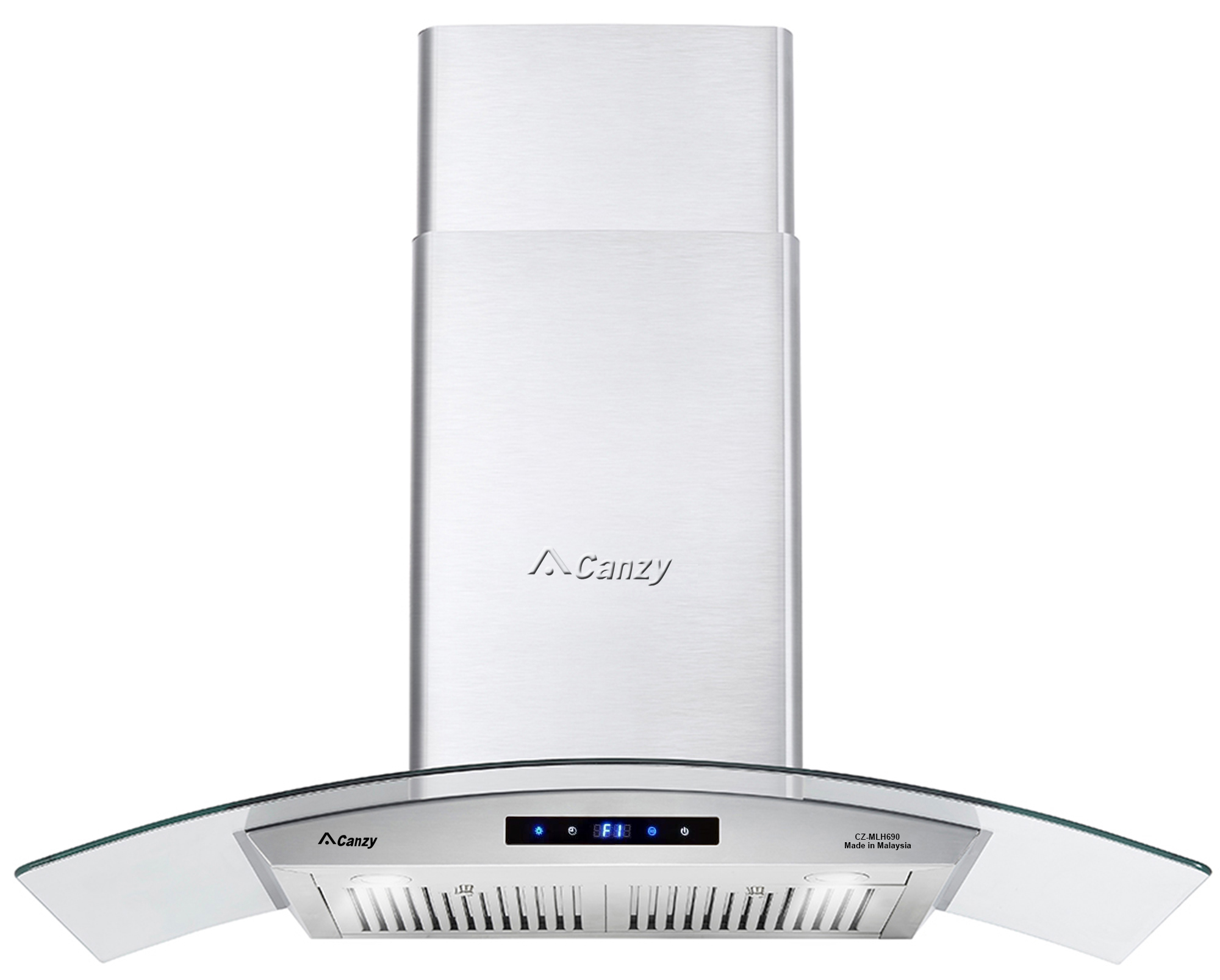 Máy hút mùi Canzy CZ-MLH690 sử dụng bảng điều khiển cảm ứng gồm 3 tốc độ hút