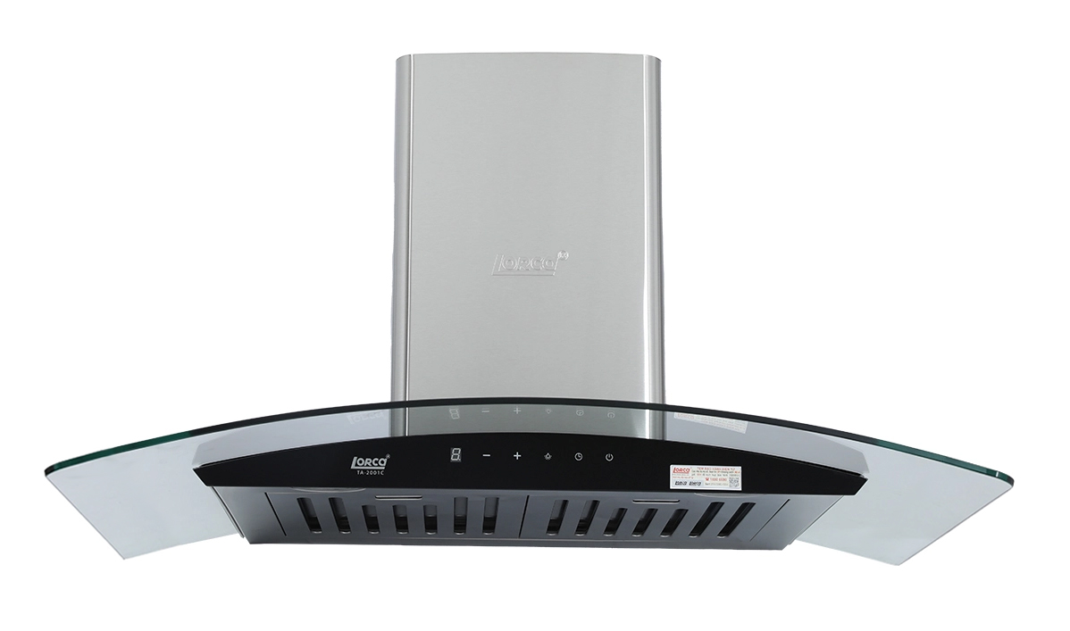 Máy hút mùi Lorca TA-2001C-90 - Thiết kế kính cong với chất liệu inox và kính cường lực