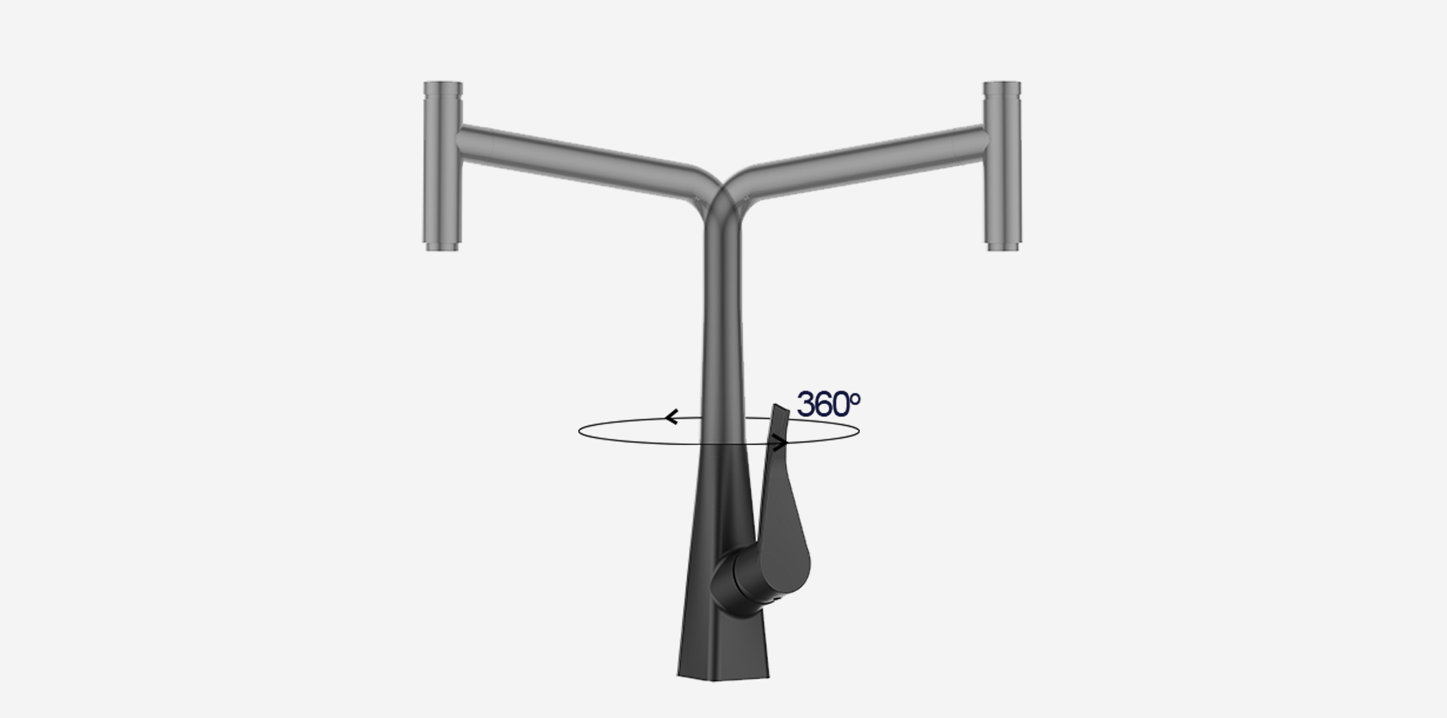 Vòi rửa Kluger KLF0016B thiết kế cao và khả năng xoay 360 độ, tạo ra sự tương thích hoàn hảo với mọi đồ dùng