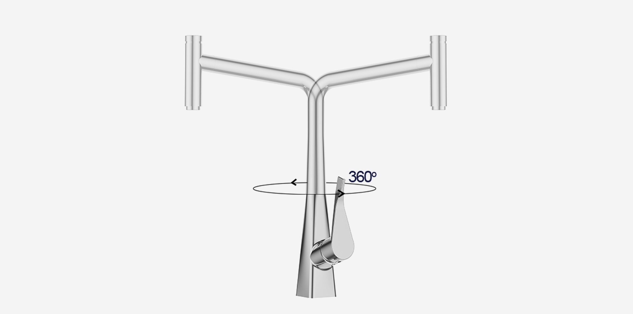 Vòi rửa Kluger KLF0016C thiết kế cao và khả năng xoay 360 độ, tạo ra sự tương thích hoàn hảo với mọi đồ dùng