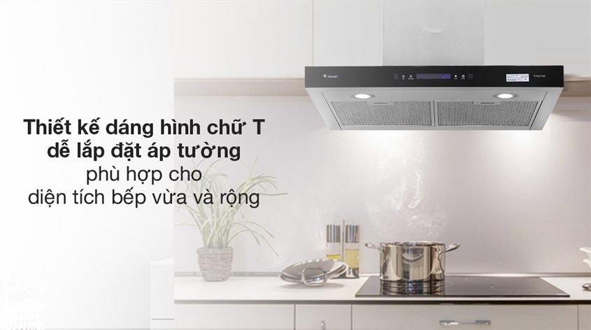 Máy hút mùi áp tường Pramie TT32-700 khởi động thông minh với cảm biến chuyển động Air Gesture