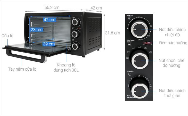 Kích thước lò nướng Bluestone