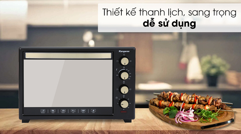 Lò nướng Kangaroo KG5201 52 lít có thiết kế thanh lịch, sang trọng