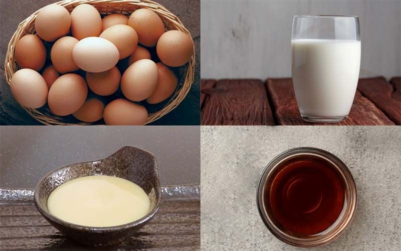 Nguyên liệu làm bánh flan bằng lò nướng