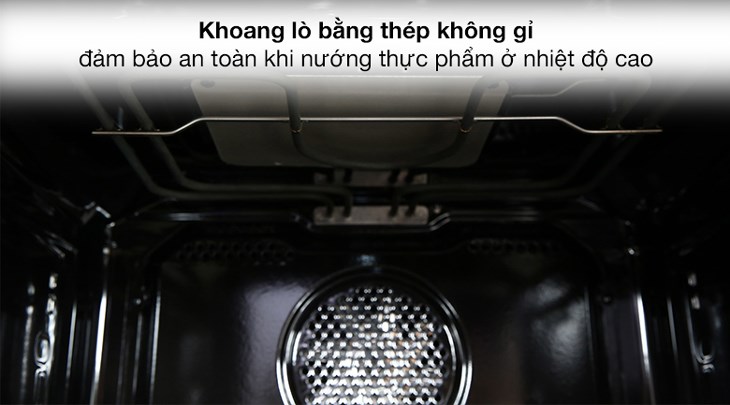 Khoang lò nướng kết hợp vi sóng lắp âm Hafele HCO-8T50A (538.01.431) 50 lít làm bằng thép không gỉ, đảm bảo an toàn cho sức khỏe người dùng và tiện vệ sinh sạch sẽ sau khi dùng