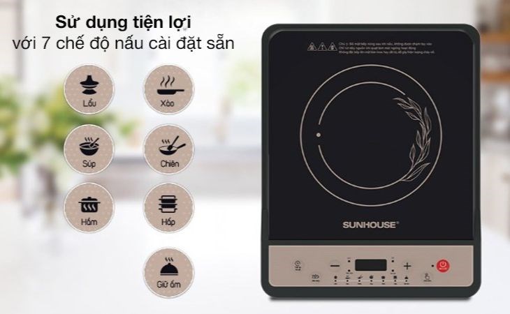 Bếp từ Sunhouse SHD6159 nấu chín món ăn nhanh chóng, tiết kiệm thời gian