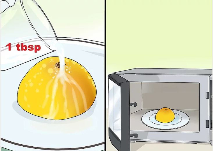 Cắt một nửa quả chanh và đặt nó mở xuống một cái đĩa hoặc bát Cắt một nửa quả chanh và đặt nó mở xuống một cái đĩa hoặc bát