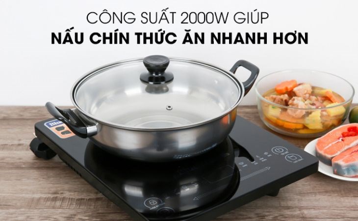 Bếp từ BlueStone ICB-6619 với công suất lên tới 2000W