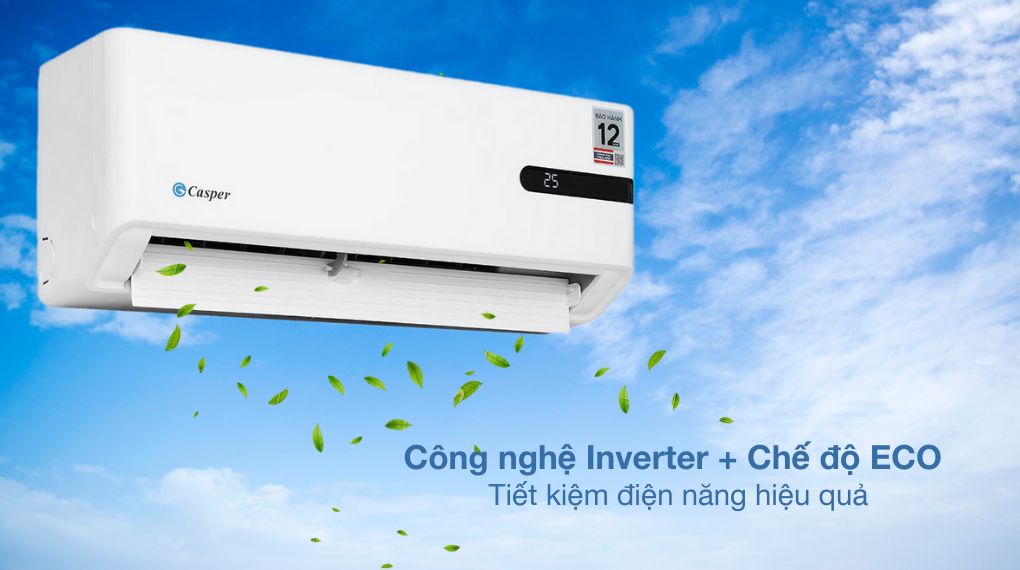 Máy lạnh Casper Inverter 1 HP GC-09IB36 được trang bị công nghệ Inverter giúp tiết kiệm điện hiệu quả và vận hành êm ái