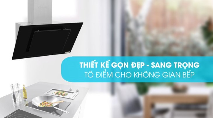 Máy hút mùi kính vát Kocher K-2080V 70 giúp tăng thêm nét thời trang, cho không gian bếp thêm hiện đại