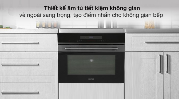 Lò nướng kết hợp vi sóng lắp âm Hafele HCO-8T50A (538.01.431) 50 lít có thiết kế âm tủ giúp tiết kiệm không gian