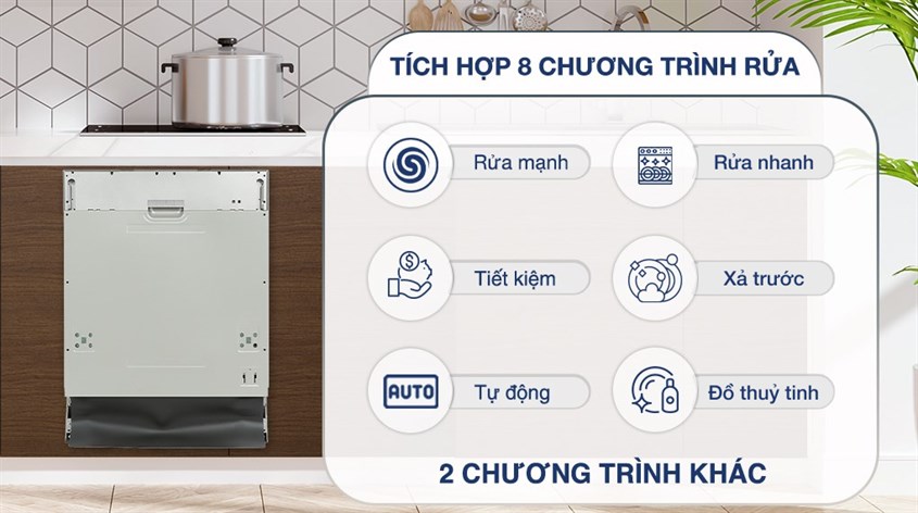 Chương trình rửa tự động được tích hợp trên máy rửa chén âm tủ Hafele HDW-FI60AB (538.21.330)