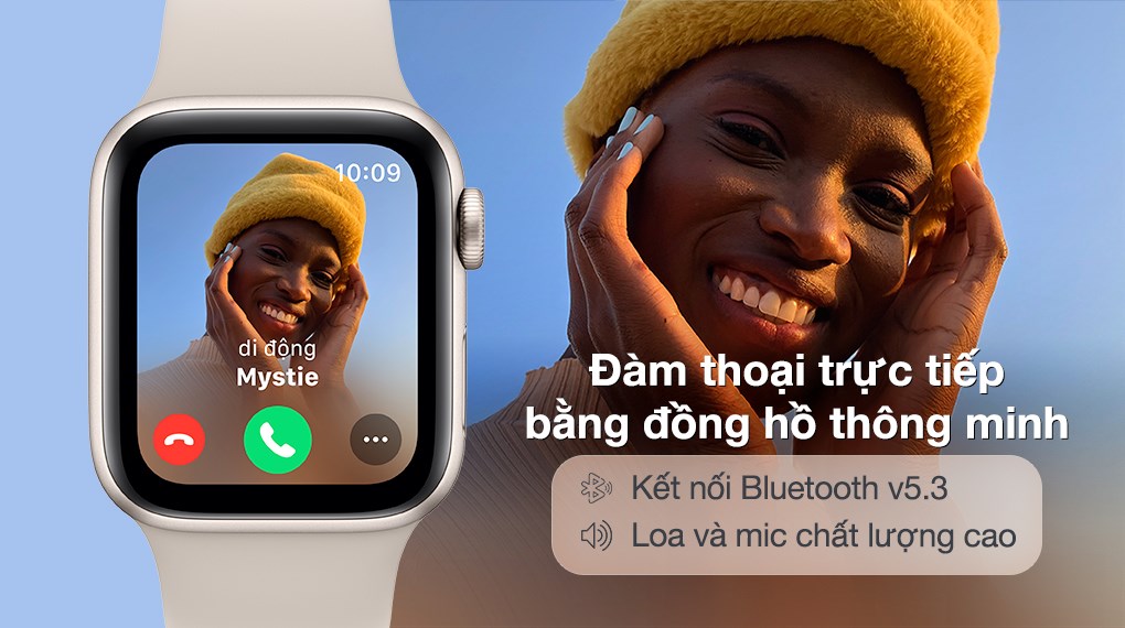 Đồng hồ thông minh Apple Watch SE 2 GPS 40mm hỗ trợ các kết nối thông dụng là Bluetooth v5.3, GPS, Wifi