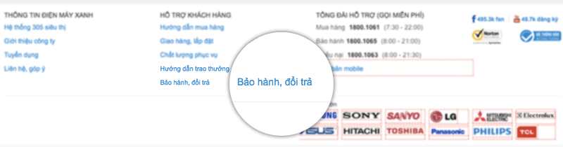 Cách bảo hành sản phẩm tại Điện máy Xanh