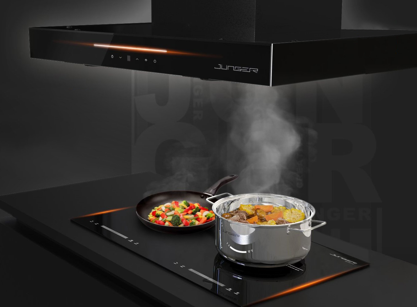 Kích thước Bếp từ đôi lắp âm Junger MK-22 tinh gọn, dễ dàng lắp đặt