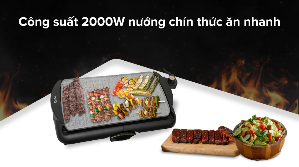 Bếp nướng điện giúp nướng chín thức ăn nhanh chóng