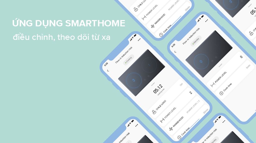 SmartHome giúp bạn điều khiển từ xa, nhận cảnh báo lỗi, thông báo nấu ăn và báo cáo điện năng của bếp từ Comfee CIH-55DSU