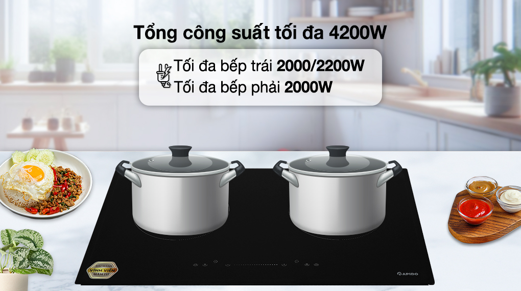 Bếp từ đôi lắp âm Rapido RI4000DS