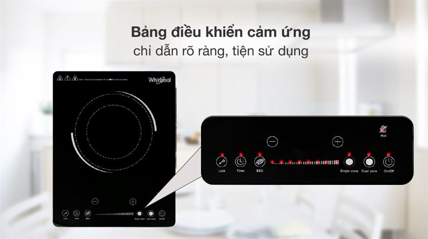 Bếp hồng ngoại Whirlpool ACT209/BLV có thể nướng đồ ăn nhờ có chế độ nướng tiện dụng