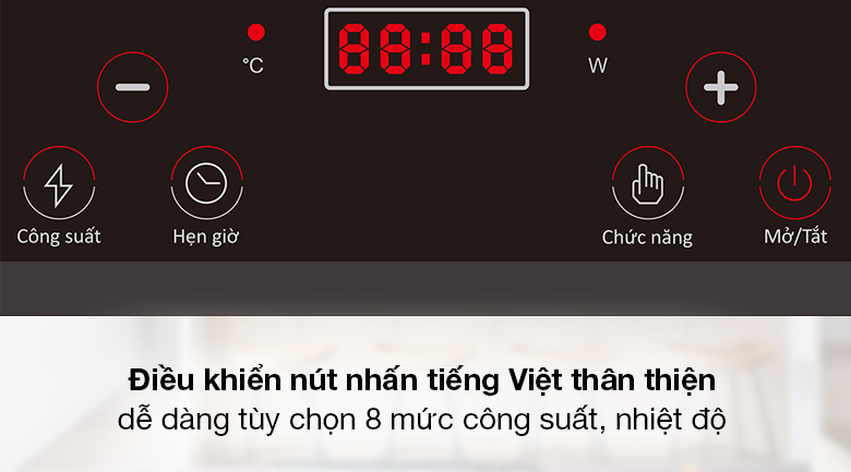 Bếp hồng ngoại Delites 853 có bảng điều khiến cảm ứng, dễ dàng điều chỉnh nhiệt độ theo ý muốn