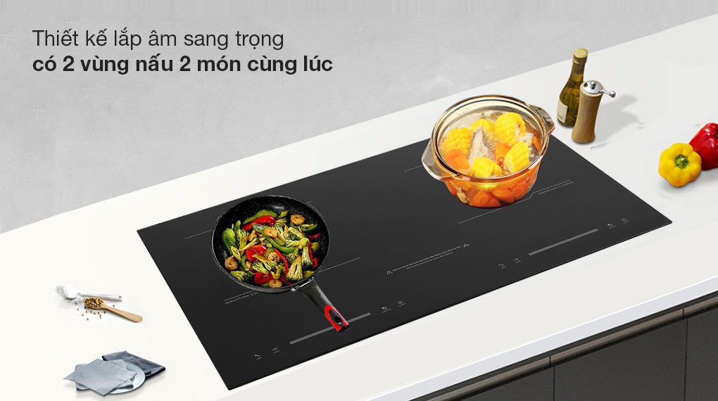 Với bếp từ đôi lắp âm Junger MK-22, bạn có thể lựa chọn lắp âm hoặc lắp dương tùy theo không gian bếp