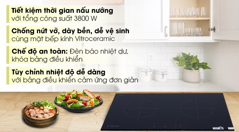 Thông tin sản phẩm bếp từ đôi lắp âm Malloca MH-7320I
