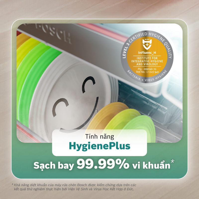 HygienePlus rửa sạch 99.99% vi khuẩn