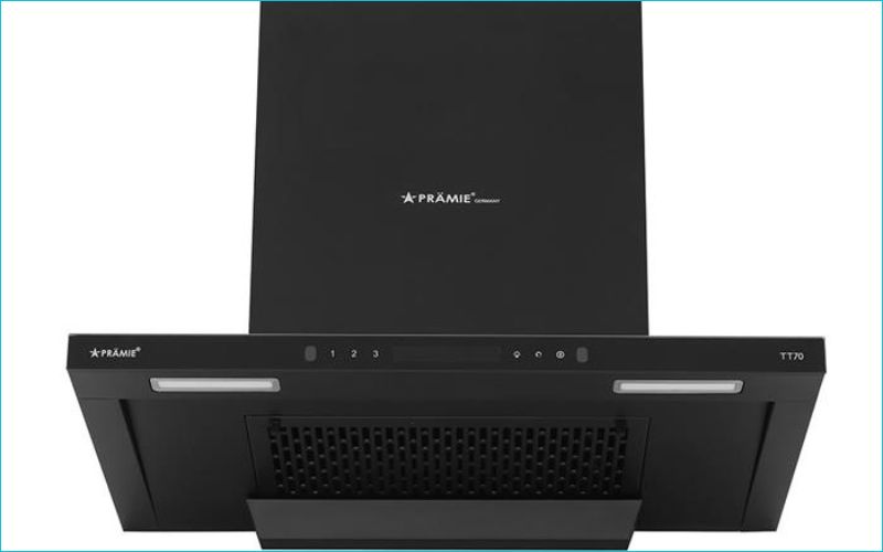 Máy hút mùi áp tường Pramie TT70 có kiểu máy dễ lắp đặt áp tường, phù hợp với mọi không gian bếp